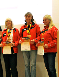 Die Frauen des Harburger SC., v.l.n.r.: Monika Belau, Silke Gielen und Liane Kemnitz